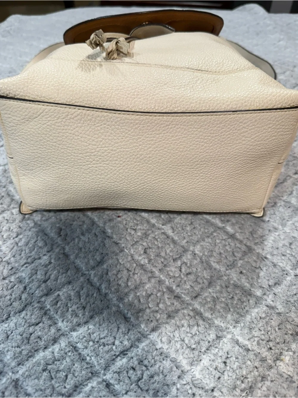 Coach Elle Pebbled Leather Backpack in Chalk